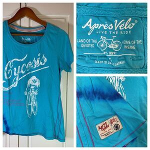 Apres Velo Cycosis Shirt Womens Large DIY‎ Tie Dye Cycling Biker Cyclist READ